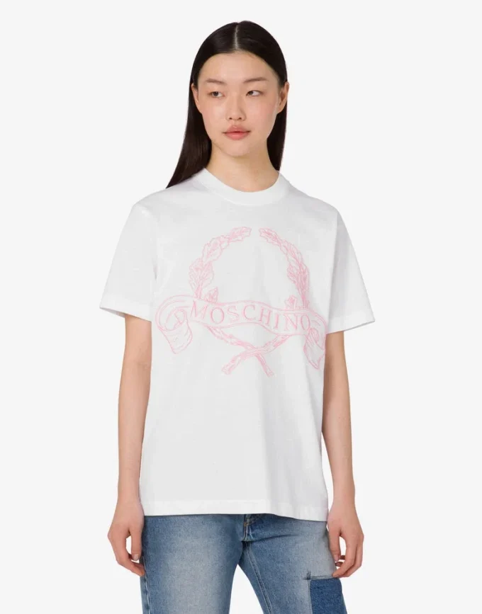 T-shirt in jersey di cotone biologico Laurel Crown
