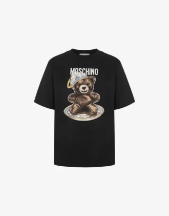 T-shirt in jersey di cotone biologico Moschino Teddy Bear
