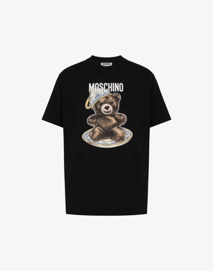 T-shirt in jersey di cotone biologico Moschino Teddy Bear