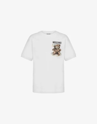 T-shirt in jersey di cotone biologico Moschino Teddy Bear