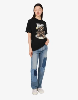 T-shirt in jersey di cotone biologico Moschino Teddy Bear