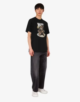 T-shirt in jersey di cotone biologico Moschino Teddy Bear