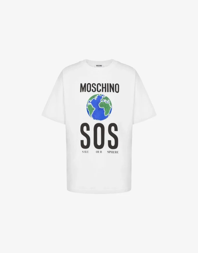 T-shirt in jersey di cotone biologico stampato