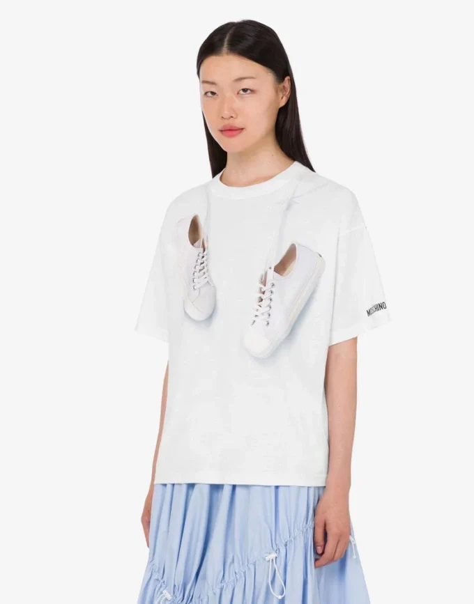 T-shirt in jersey di cotone biologico stampato