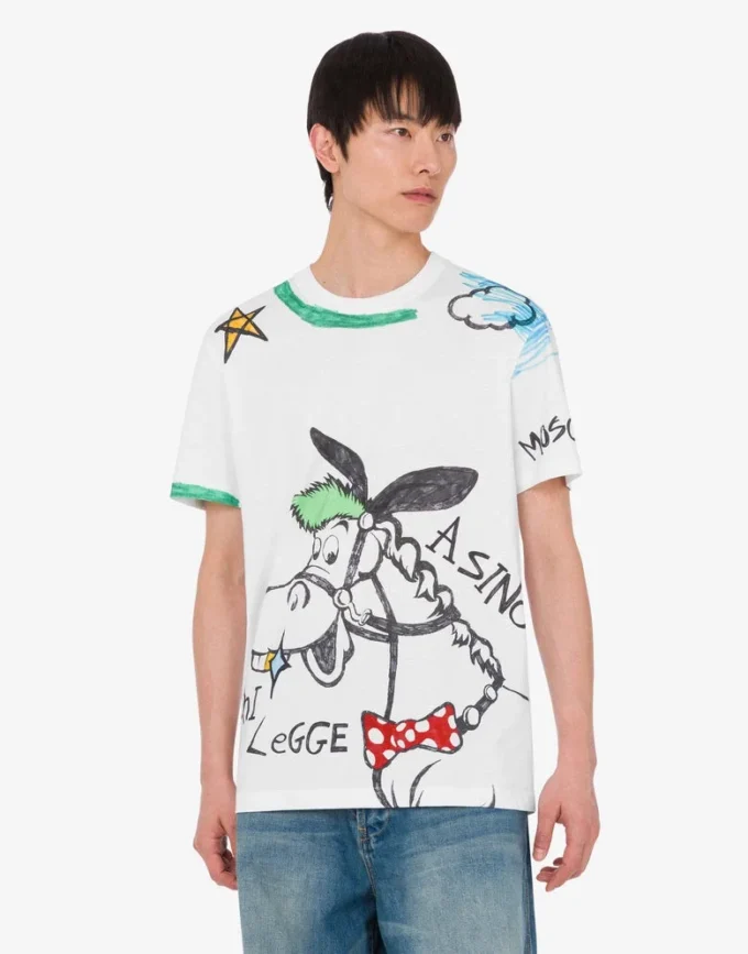 T-shirt in jersey di cotone biologico stampato T-shirt in jersey di cotone biologico stampato
