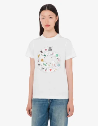 T-shirt in jersey di cotone biologico stampato