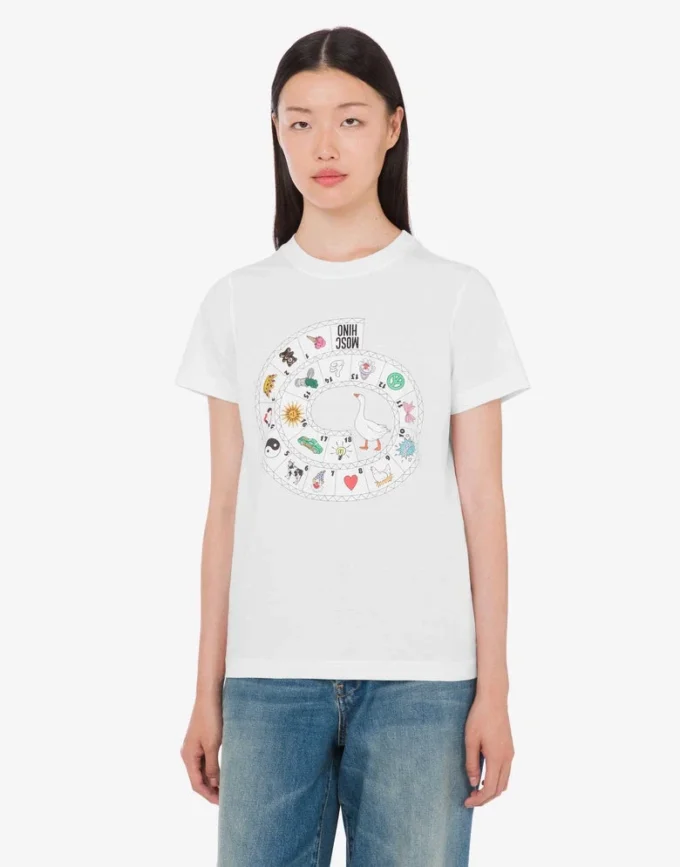 T-shirt in jersey di cotone biologico stampato