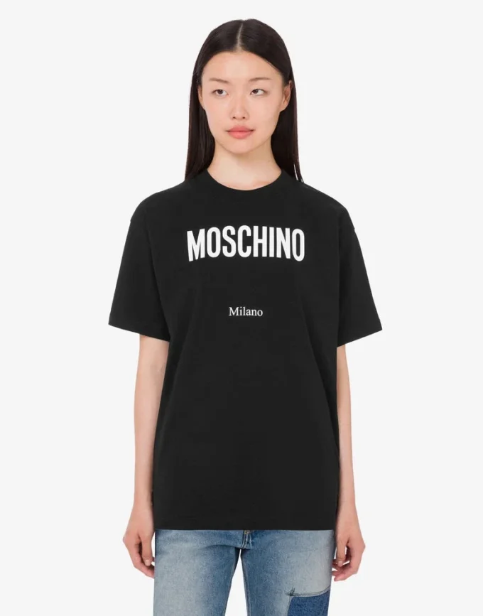 T-shirt in jersey di cotone biologico stampato