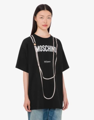 T-shirt in jersey di cotone biologico stampato