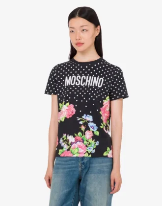 T-shirt in jersey di cotone biologico stampato