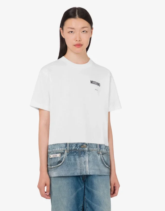 T-shirt in jersey di cotone biologico stampato