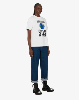 T-shirt in jersey di cotone biologico stampato