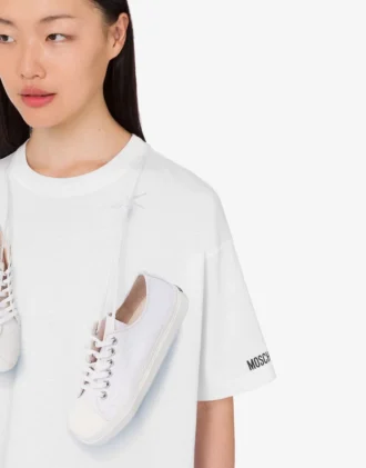 T-shirt in jersey di cotone biologico stampato