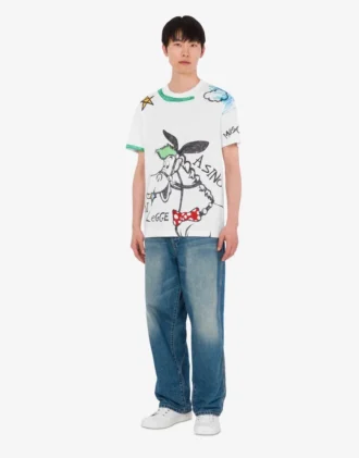 T-shirt in jersey di cotone biologico stampato