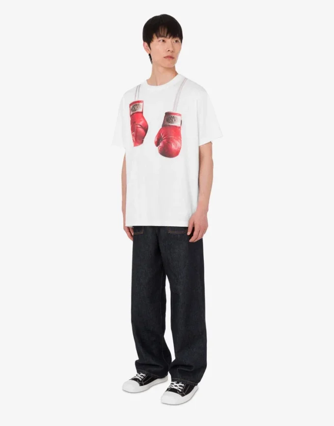 T-shirt in jersey di cotone biologico stampato