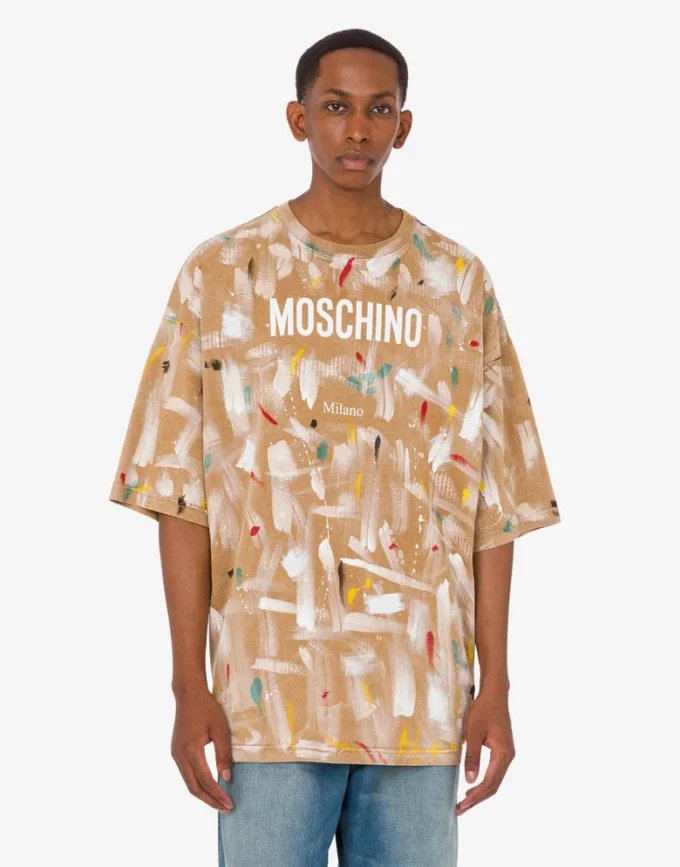 T-shirt in jersey di cotone biologico stampato
