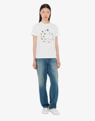 T-shirt in jersey di cotone biologico stampato