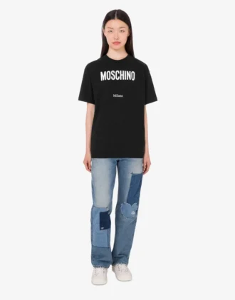 T-shirt in jersey di cotone biologico stampato