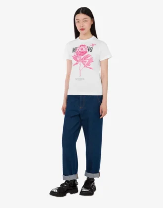 T-shirt in jersey di cotone biologico stampato