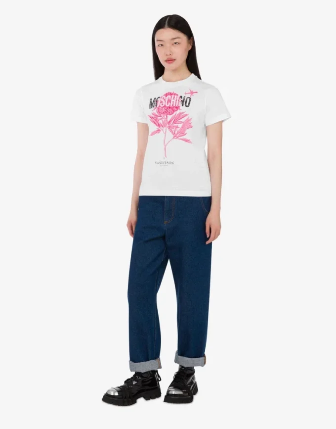 T-shirt in jersey di cotone biologico stampato