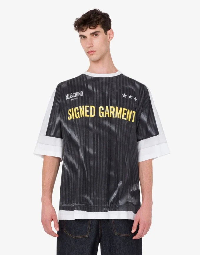 T-shirt in jersey di cotone biologico stampato