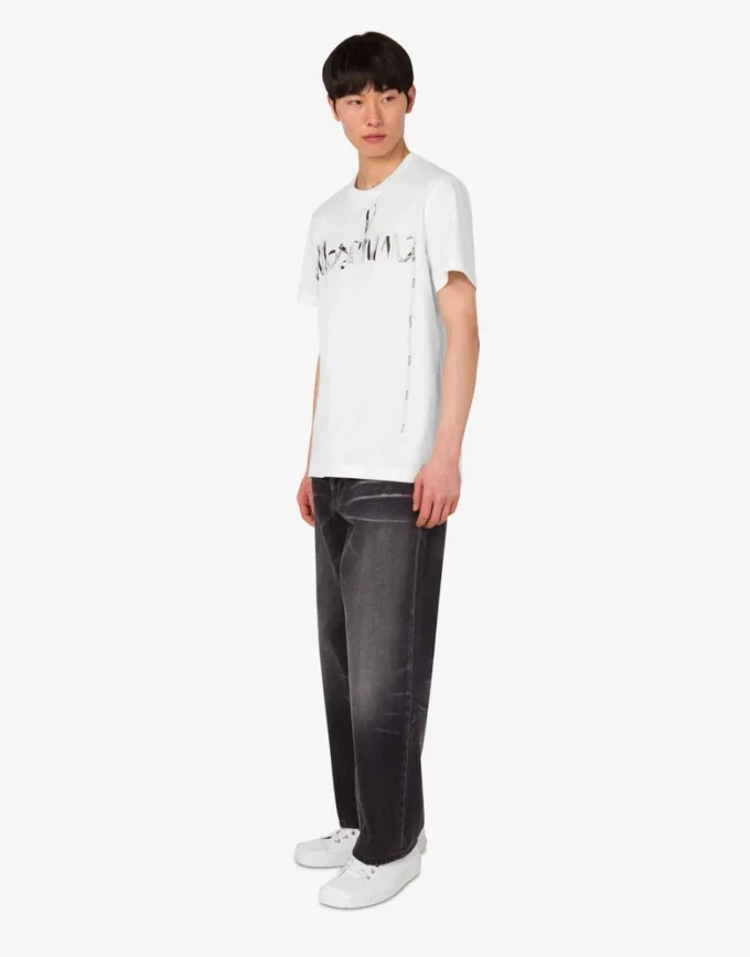 T-shirt in jersey di cotone biologico stampato