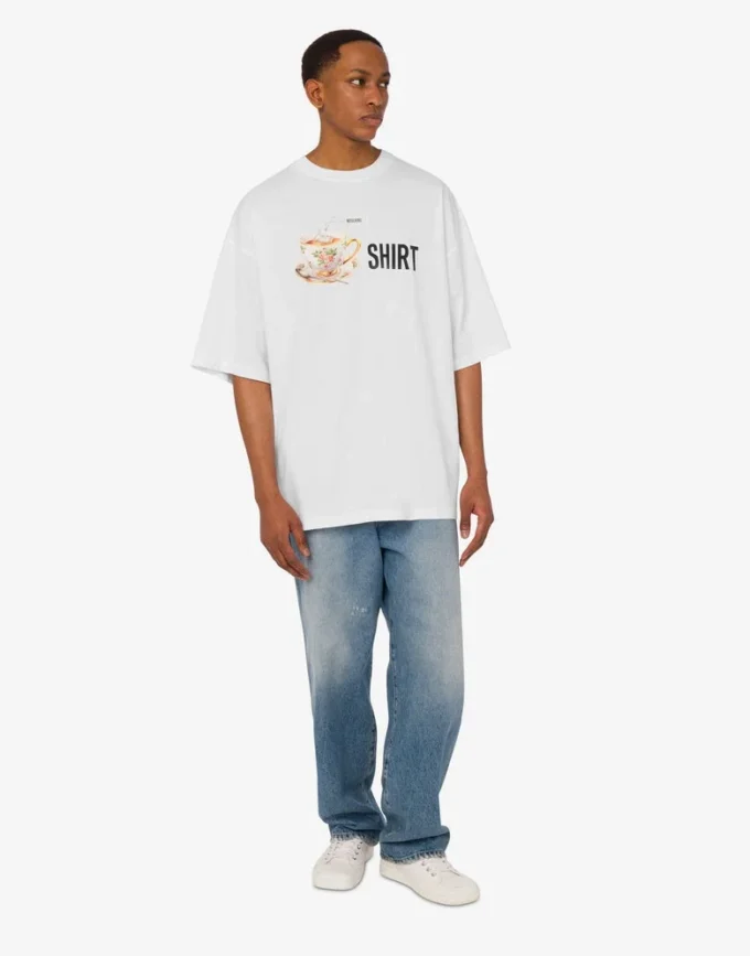 T-shirt in jersey di cotone biologico stampato