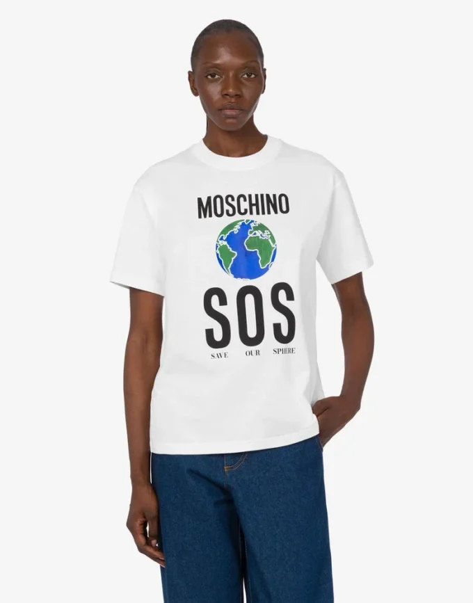 T-shirt in jersey di cotone biologico stampato