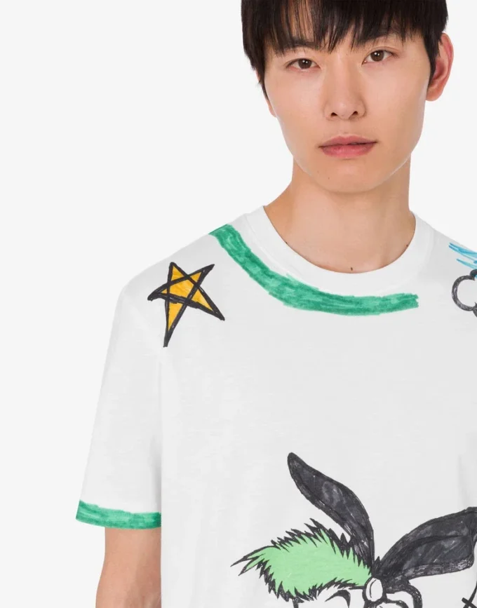 T-shirt in jersey di cotone biologico stampato T-shirt in jersey di cotone biologico stampato