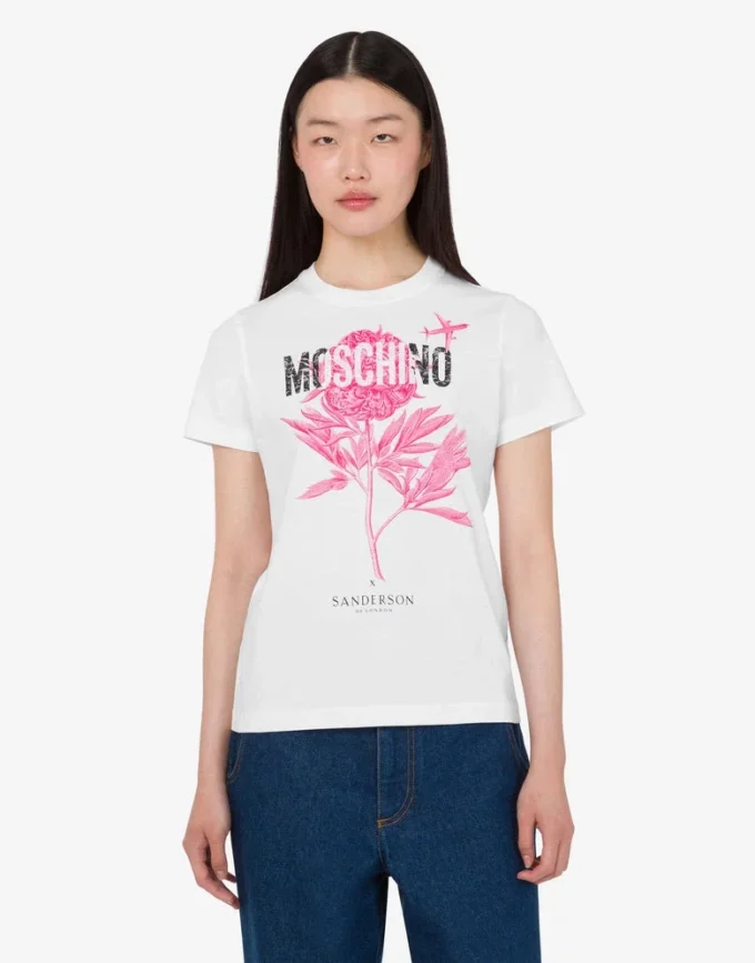 T-shirt in jersey di cotone biologico stampato