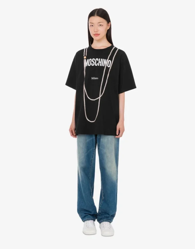 T-shirt in jersey di cotone biologico stampato