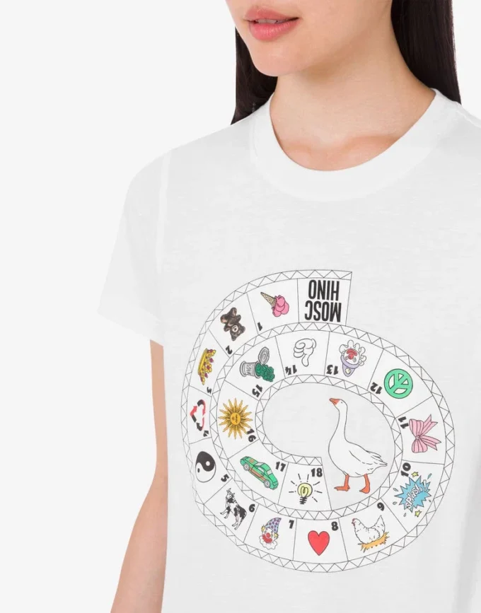 T-shirt in jersey di cotone biologico stampato