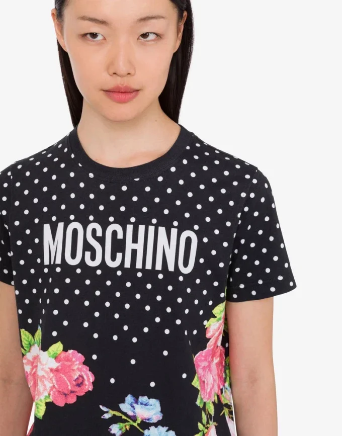 T-shirt in jersey di cotone biologico stampato