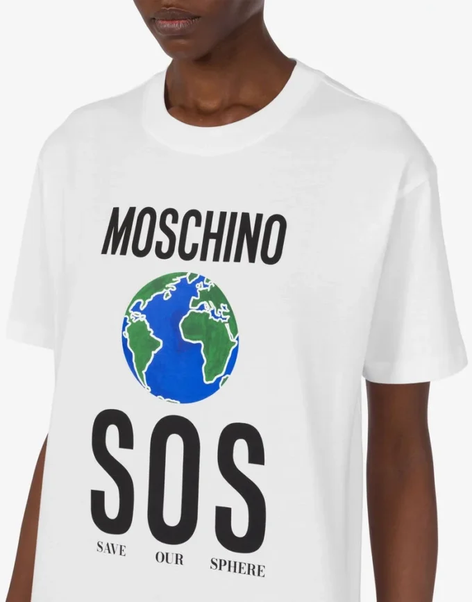 T-shirt in jersey di cotone biologico stampato