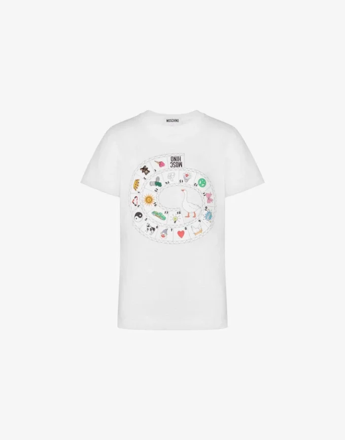 T-shirt in jersey di cotone biologico stampato