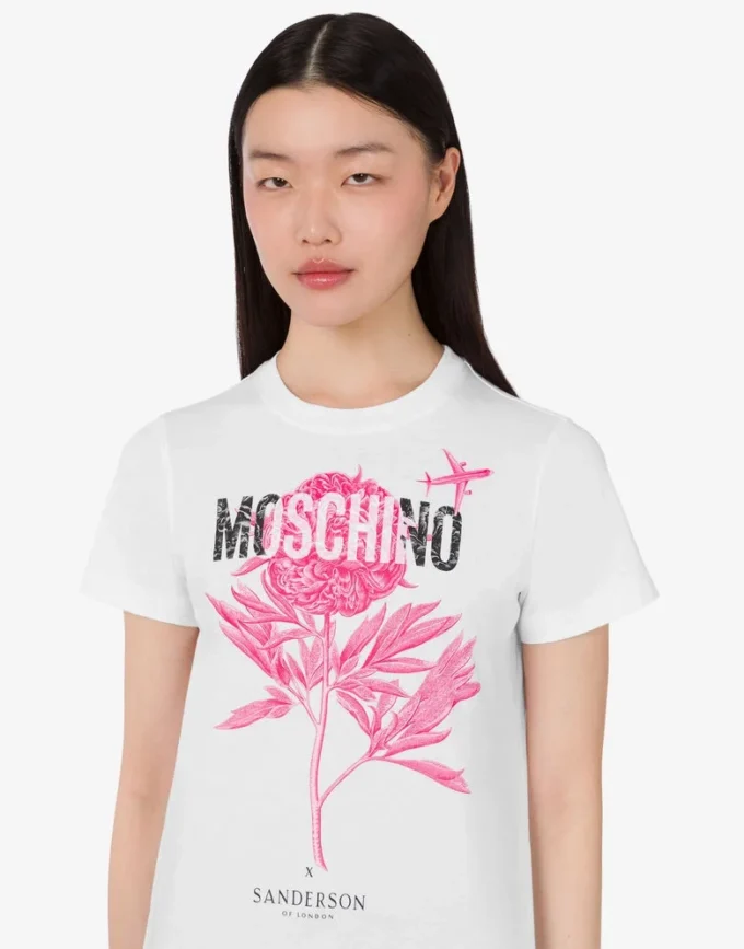 T-shirt in jersey di cotone biologico stampato