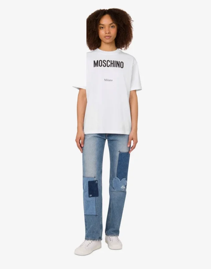 T-shirt in jersey di cotone biologico stampato