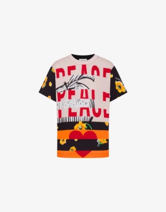 T-shirt in jersey di cotone stampato