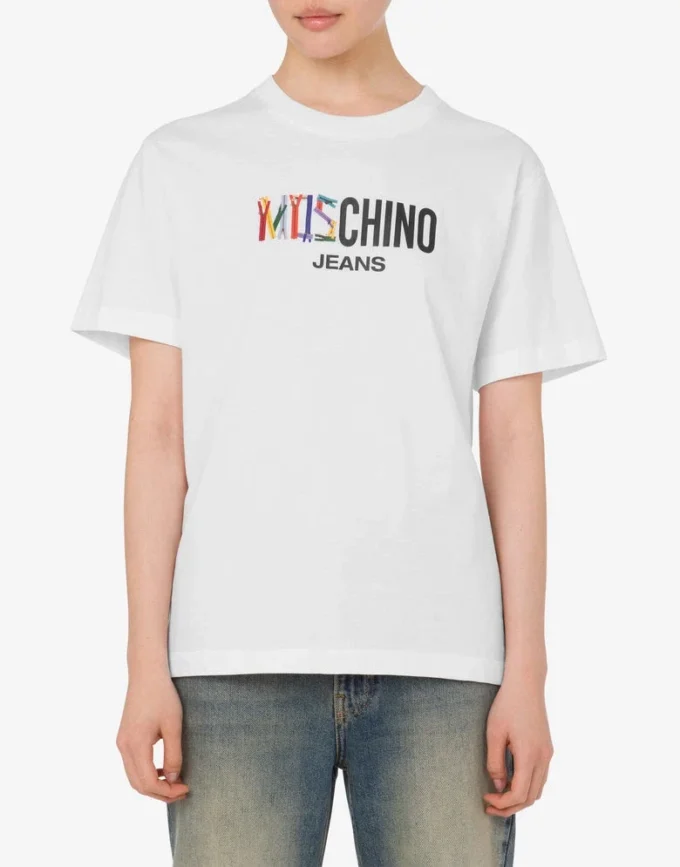 T-shirt in jersey di cotone stampato