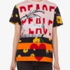 T-shirt in jersey di cotone stampato