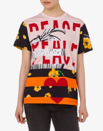 T-shirt in jersey di cotone stampato