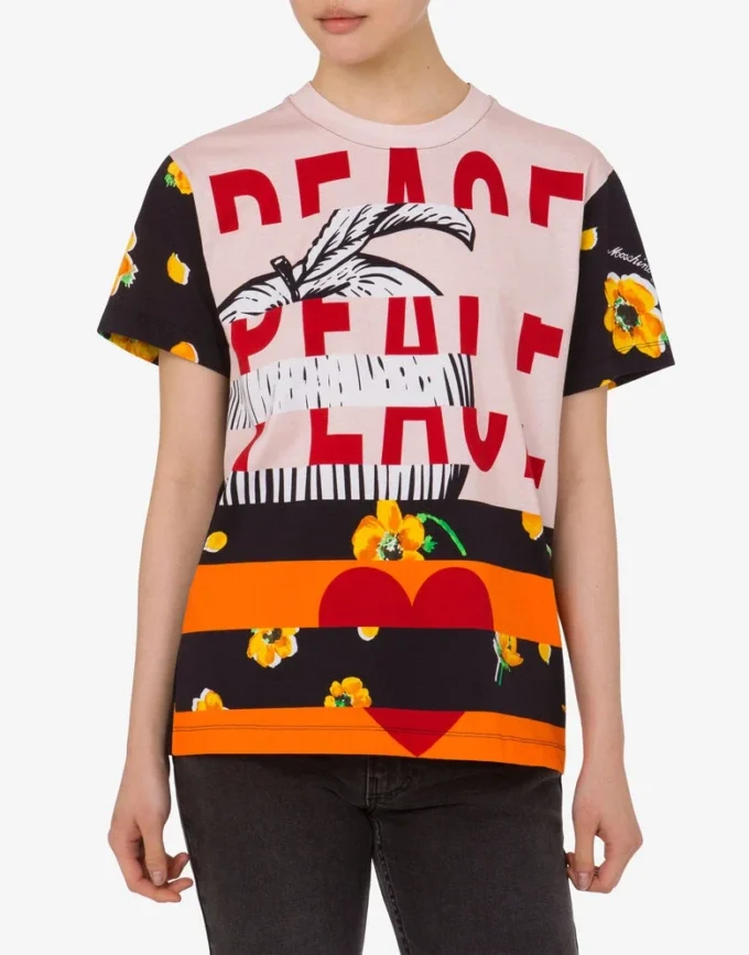 T-shirt in jersey di cotone stampato
