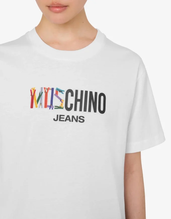 T-shirt in jersey di cotone stampato