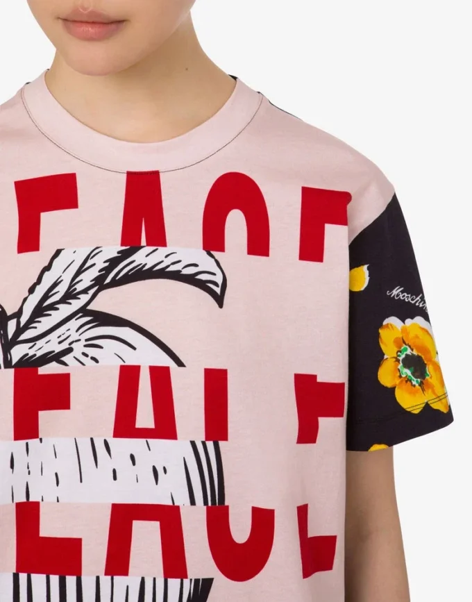 T-shirt in jersey di cotone stampato