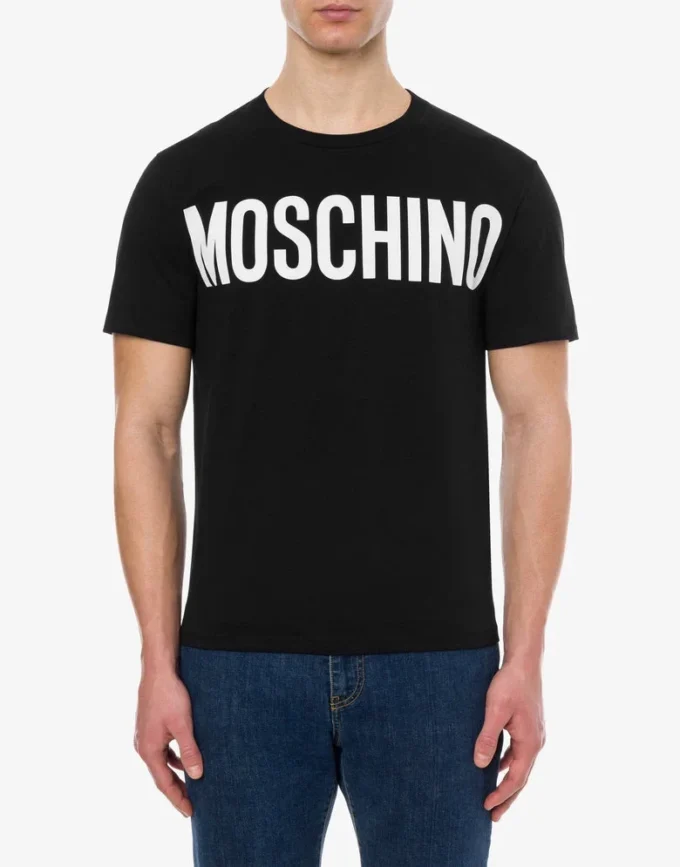 T-shirt in jersey elasticizzato con logo
