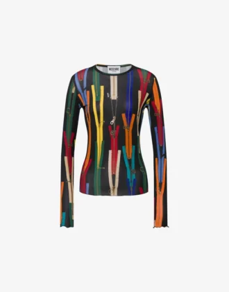 T-shirt in jersey elasticizzato stampato T-shirt in jersey elasticizzato stampato