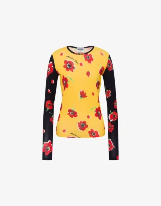 T-shirt in jersey elasticizzato stampato T-shirt in jersey elasticizzato stampato