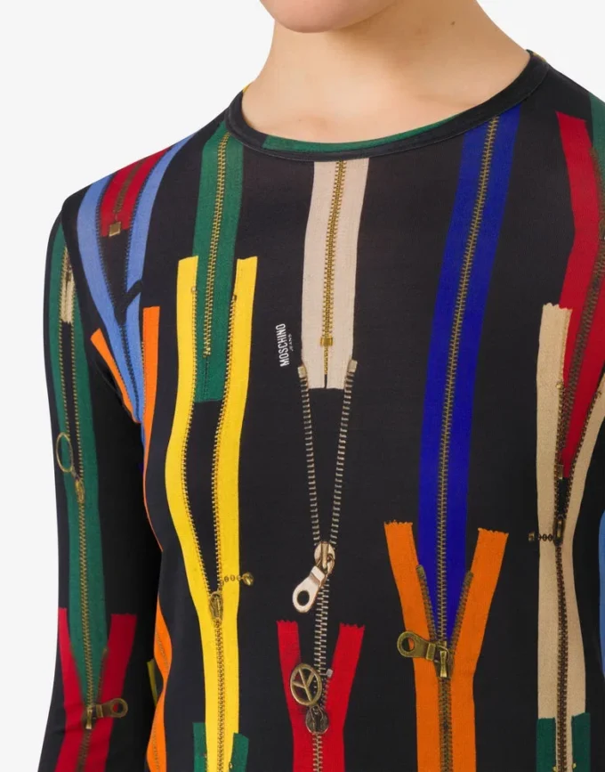 T-shirt in jersey elasticizzato stampato