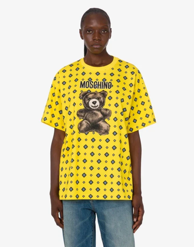 T-shirt Moschino Teddy Bear in jersey di cotone biologico
