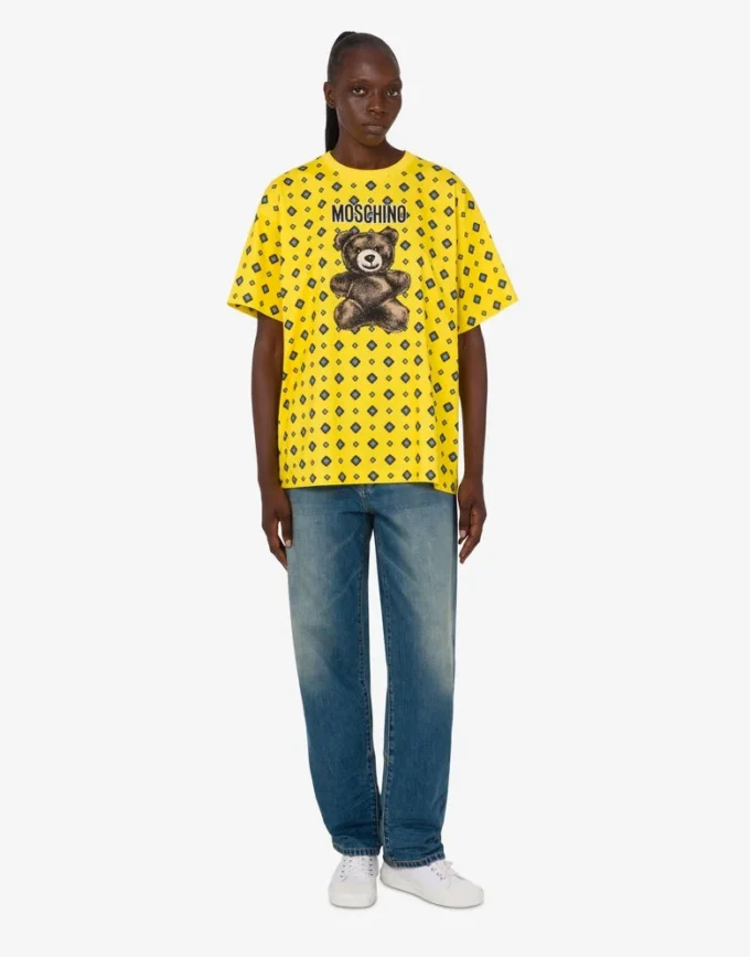 T-shirt Moschino Teddy Bear in jersey di cotone biologico